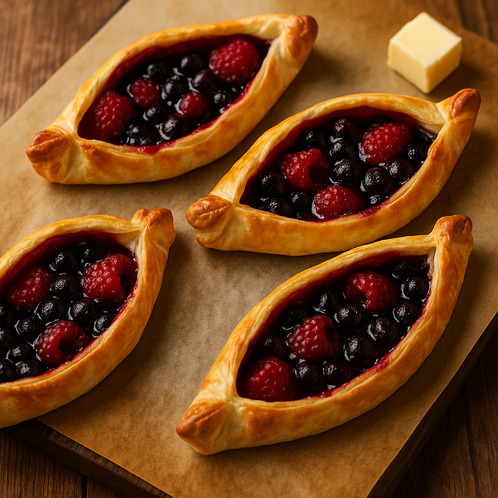 Лодочка из лаваша с ягодами: идеальный десерт за 15 минут