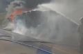В Бурятии загорелся завалившийся на бок грузовик