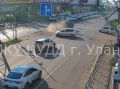 В Улан-Удэ на улице Борсоева легковушка перевернулась после неудачного маневра